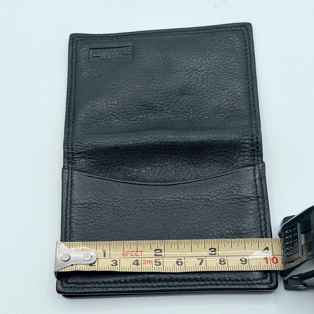 Fossil Black Leather Bifold Wallet Classic Minimalist Heritage EDC Dad Core
